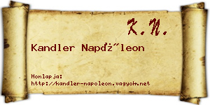 Kandler Napóleon névjegykártya